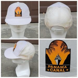 Vtg Panama Canal Trucker Hat w/Rope